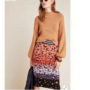 Maeve Leopard Sweater-knit Pencil Skirt